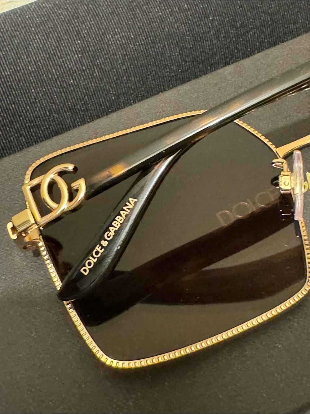 NWT Dolce & Gabbana Gold DG2279 Square Sunglasses - Full Set